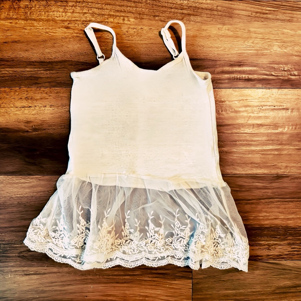 Joyfolie Cream Lace Peplum Camisole for Toddler Girls Size 3T